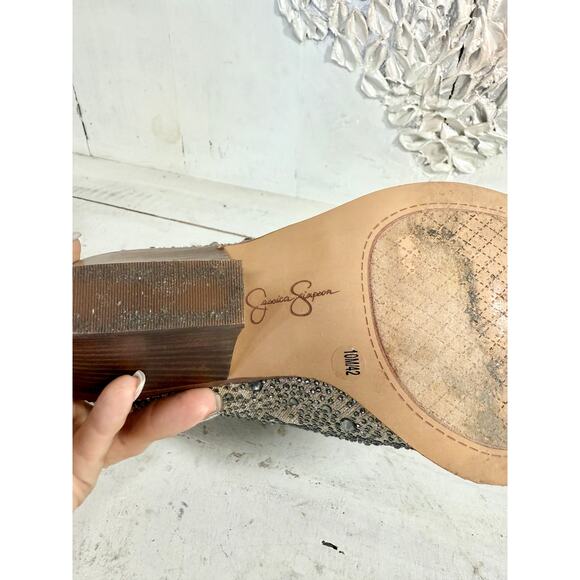 Jessica Simpson Zadie 2 Pull On Pointed Toe Cowboy Western Boots beige 42 / 10M - Picture 10 of 11